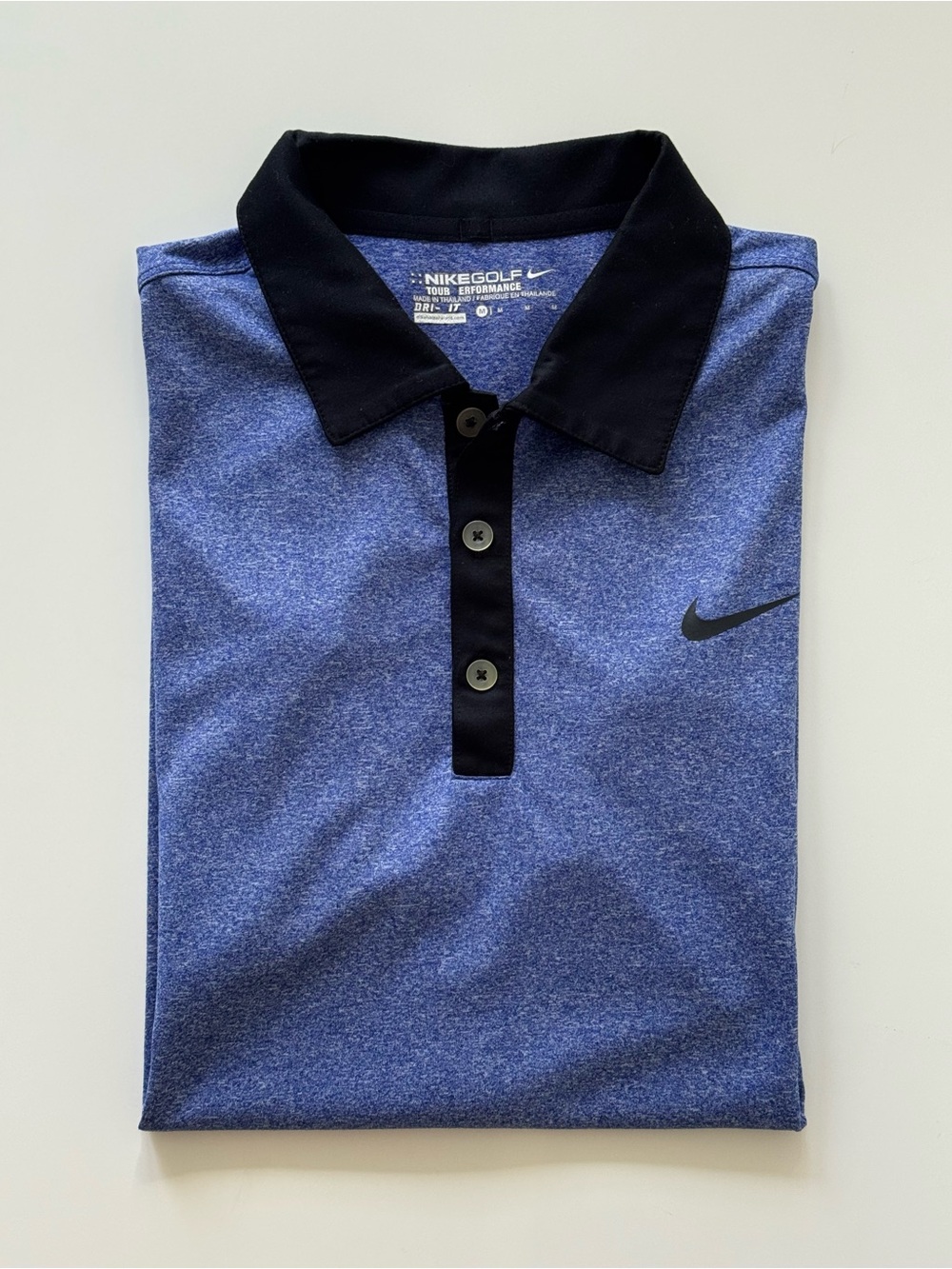 Nike Golf Men's Blue Heather Polo with Black Trim